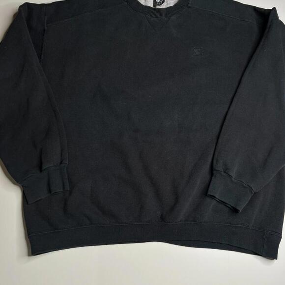 Vintage Starter Sweatshirt Black Pullover Crewneck Logo Embroidery Men’s Size L - Picture 2 of 9